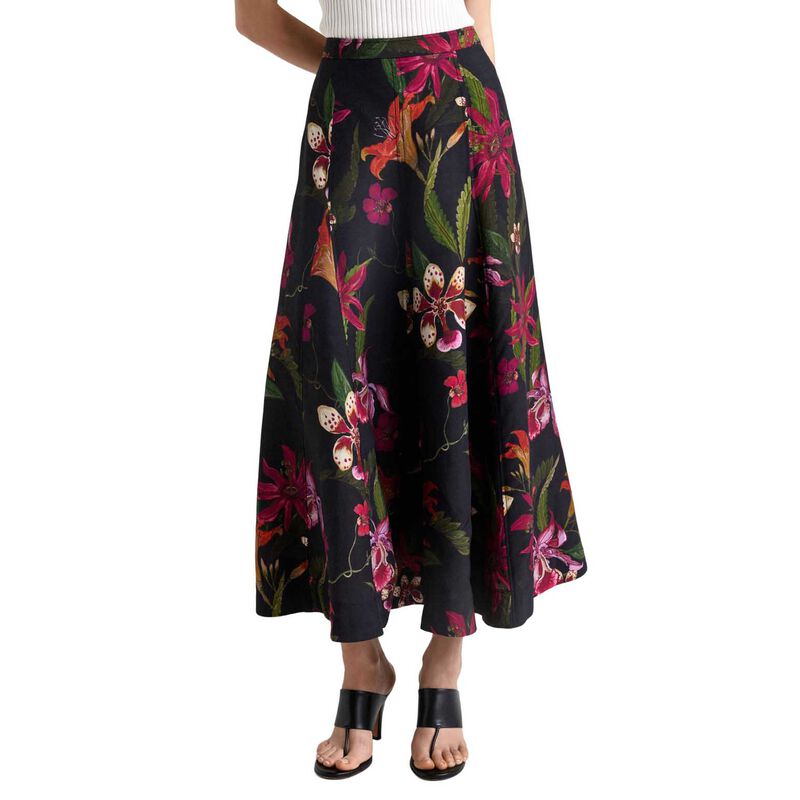 Cue Wild Orchid Full Midi Skirt image number 0
